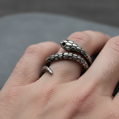 Anello SERPENT WRAP | Acciaio Inox Semi-Regolabile – Eldra Milano