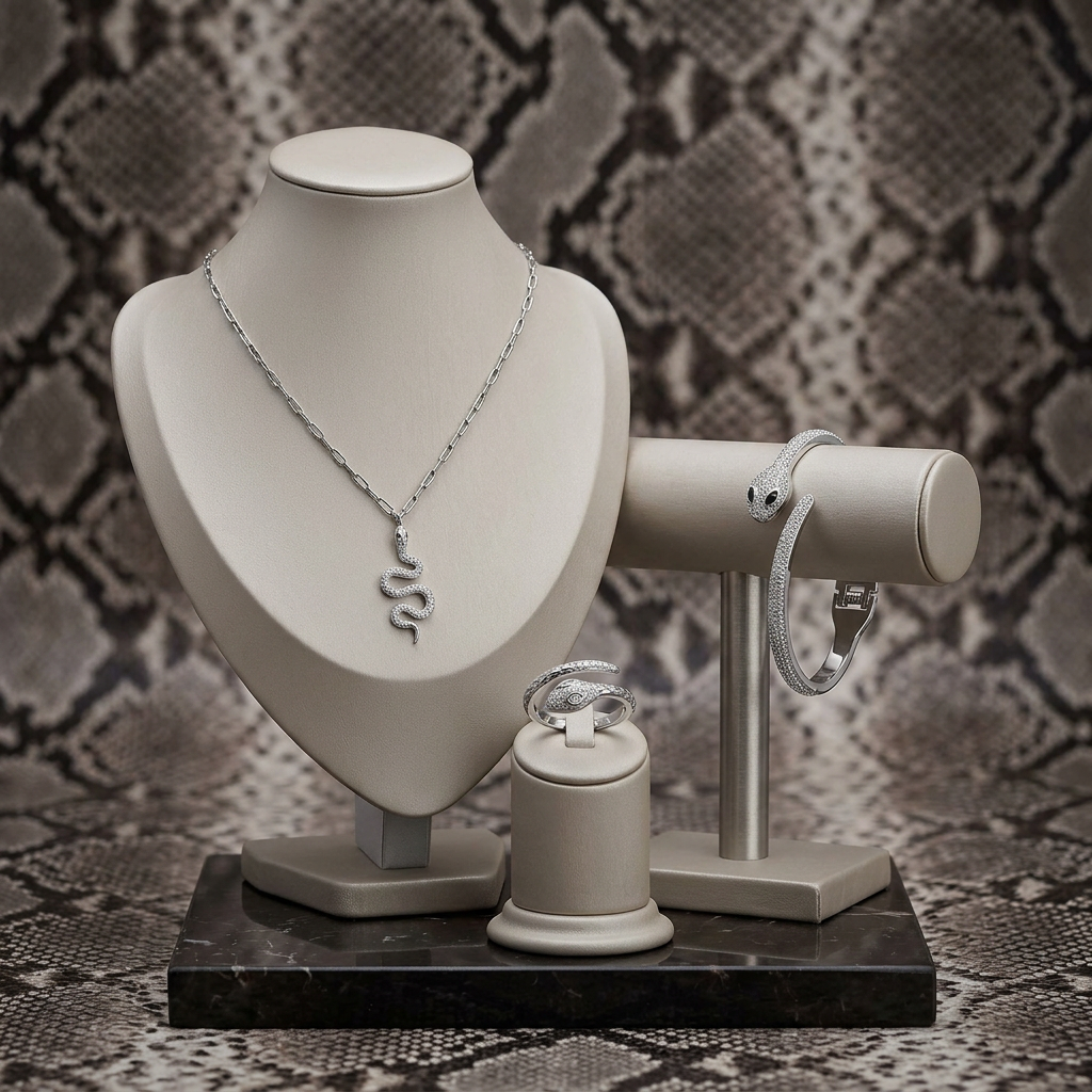 SNAKE EMBRACE BUNDLE | Set Completo Collana, Bracciale e Anello Serpente – Eldra Milano
