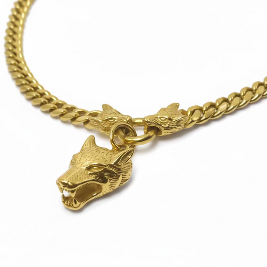 Collana WOLF SPIRIT | Acciaio Inox Massiccio Ultra-Spesso – Eldra Milano