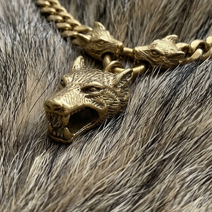 Collana WOLF SPIRIT | Acciaio Inox Massiccio Ultra-Spesso – Eldra Milano