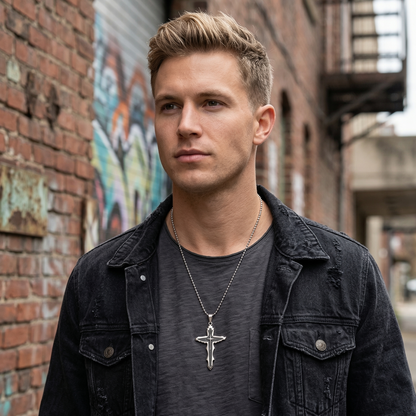 Collana GOTHIC SHARP CROSS Bicolor | Eldra Milano