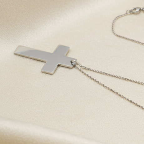Collana DOUBLE CROSS MAXI | Doppia Croce asimmetrica – Eldra Milano