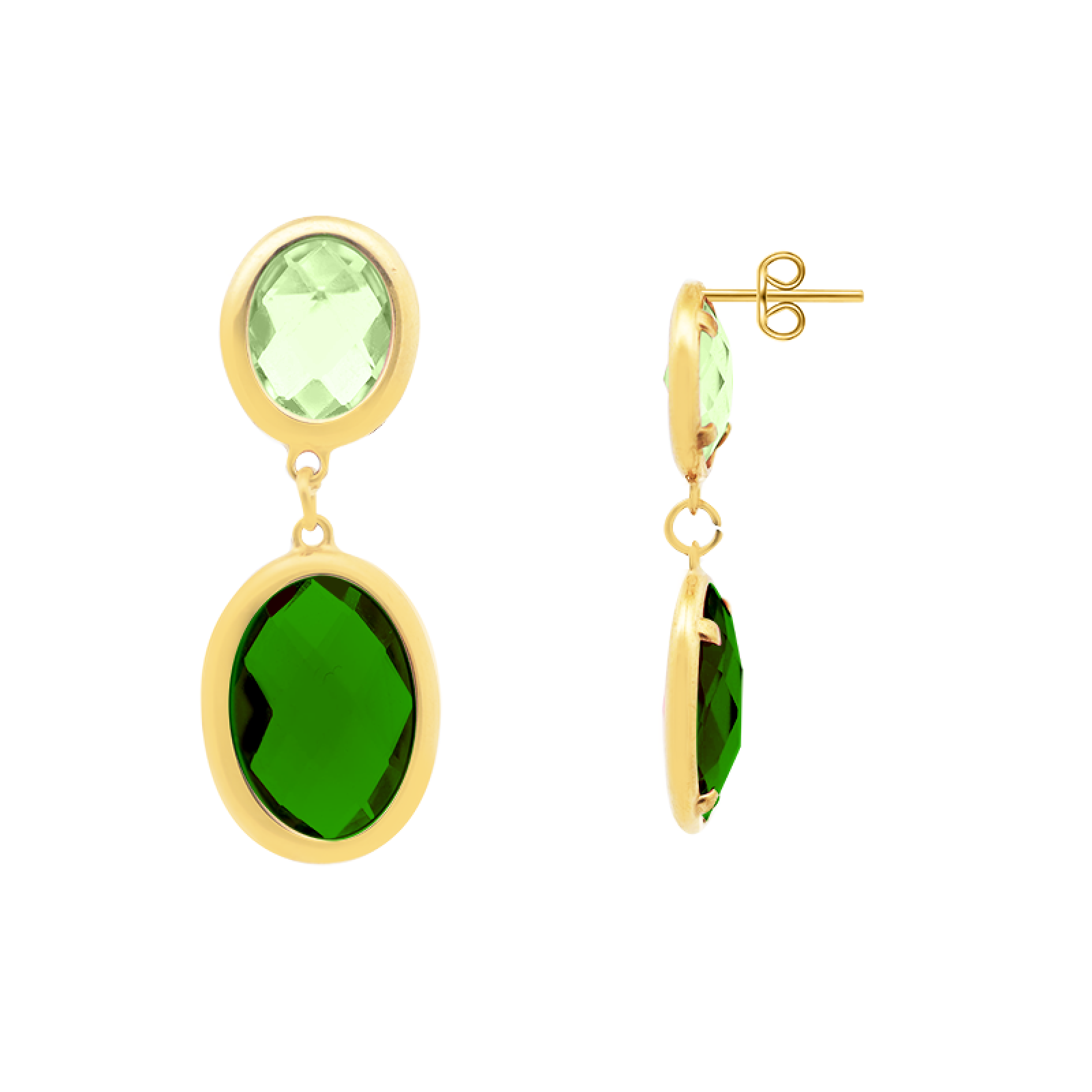 IRIS GLASS – Orecchini Donna in Acciaio Inossidabile e Cristalli Ovali – Eldra Milano