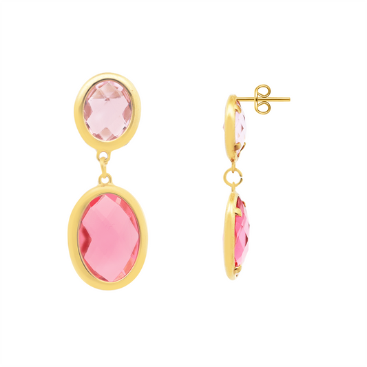 IRIS GLASS – Orecchini Donna in Acciaio Inossidabile e Cristalli Ovali – Eldra Milano