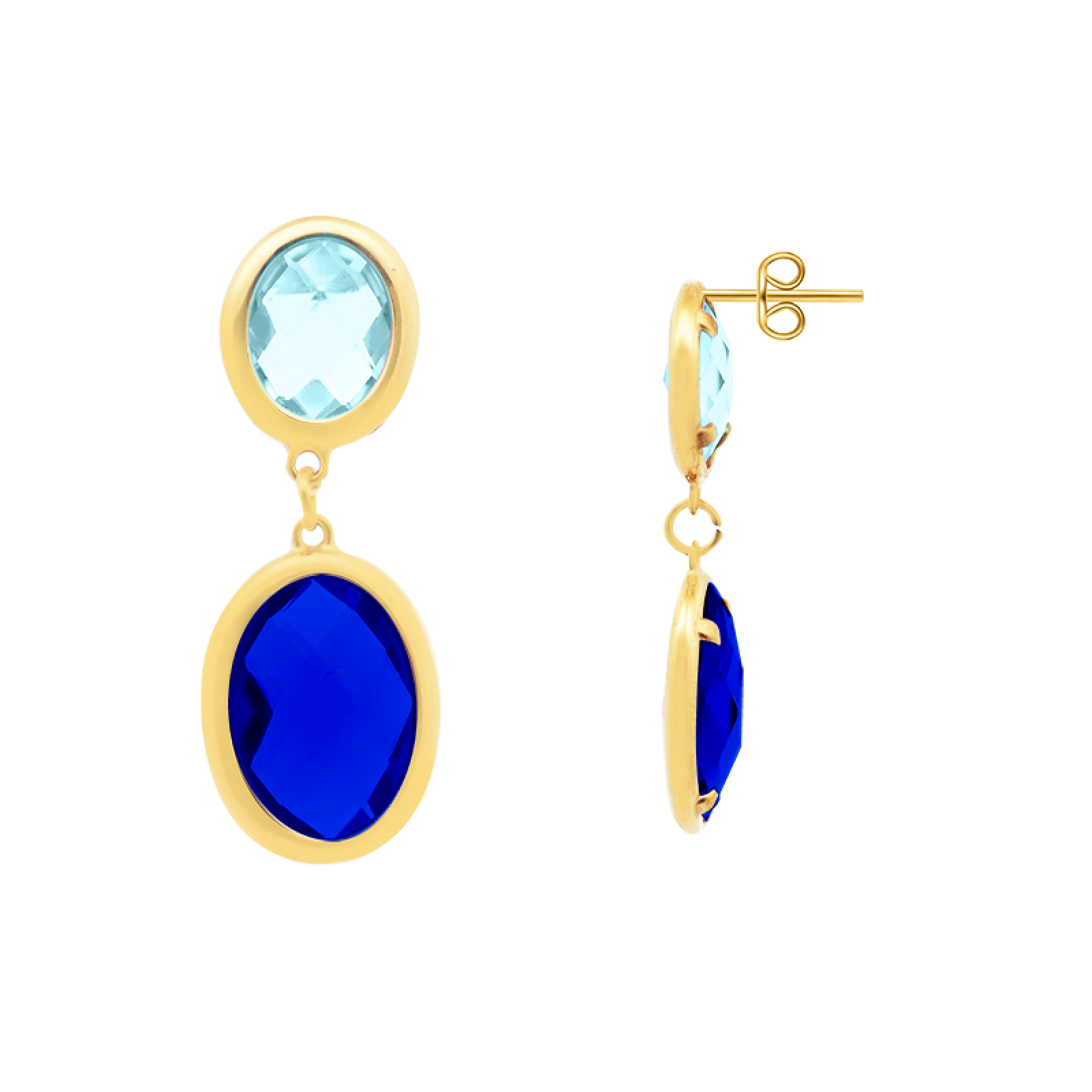 IRIS GLASS – Orecchini Donna in Acciaio Inossidabile e Cristalli Ovali – Eldra Milano