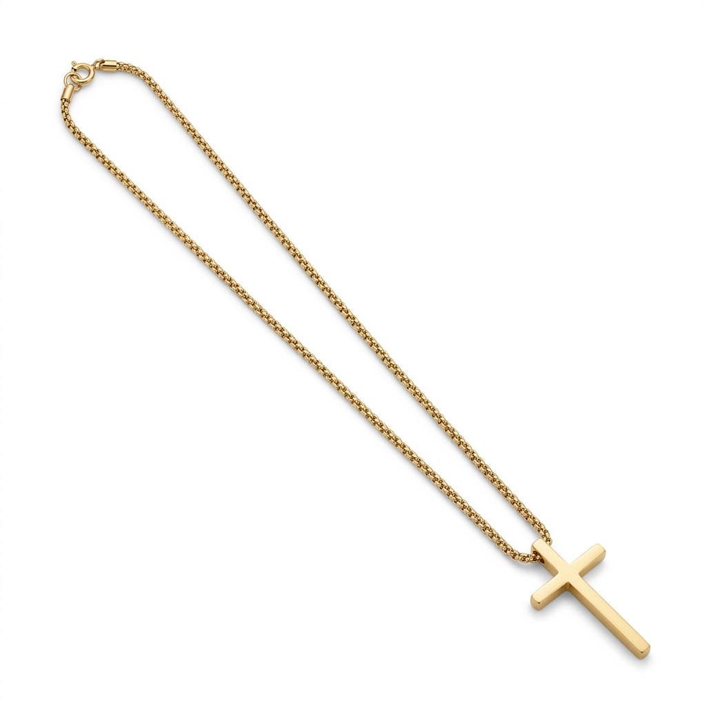 PURE ESSENCE – Collana con Croce Liscia in Acciaio Inossidabile – Eldra Milano