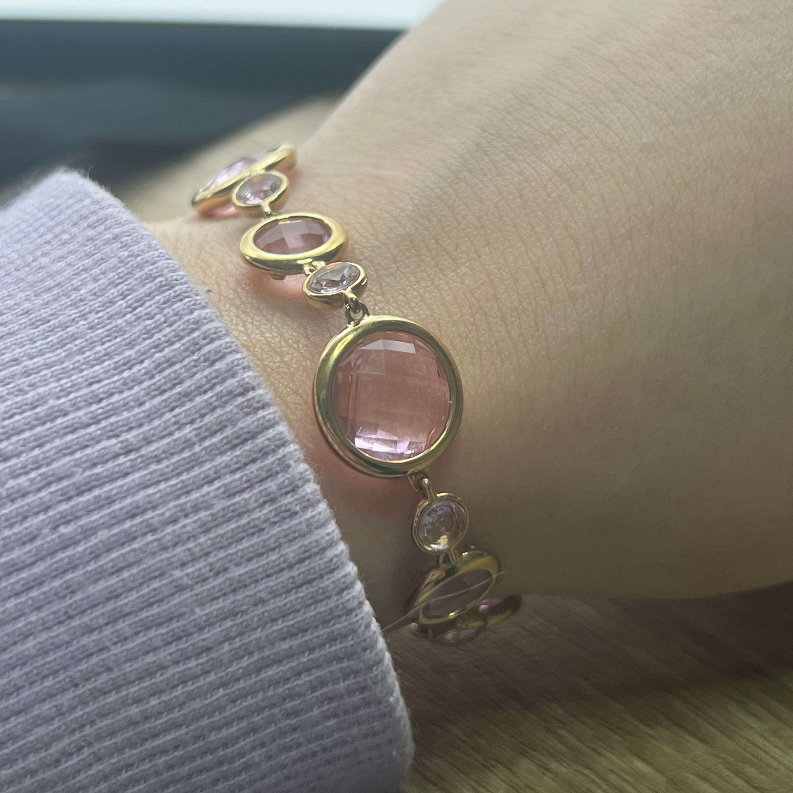 IRIS GLASS – Bracciale Donna in Acciaio Inossidabile e Cristalli Ovali – Eldra Milano