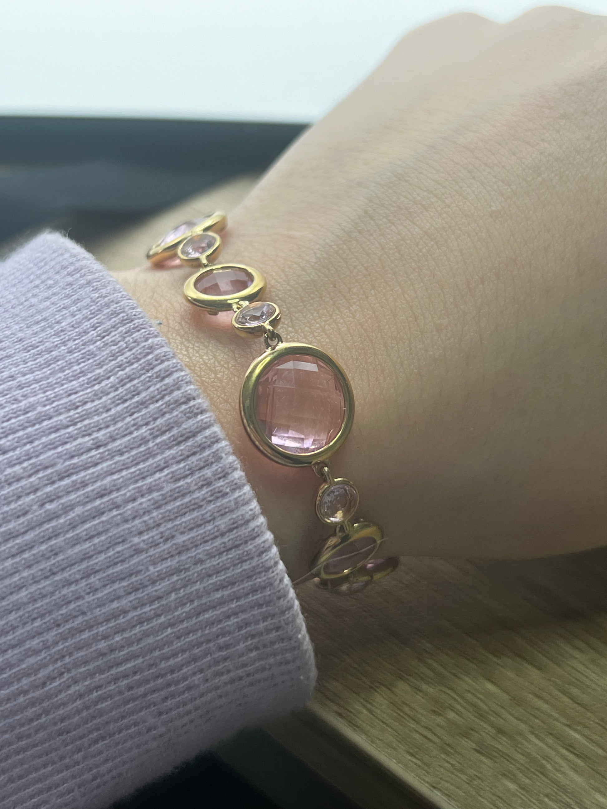 IRIS GLASS – Bracciale Donna in Acciaio Inossidabile e Cristalli Ovali – Eldra Milano