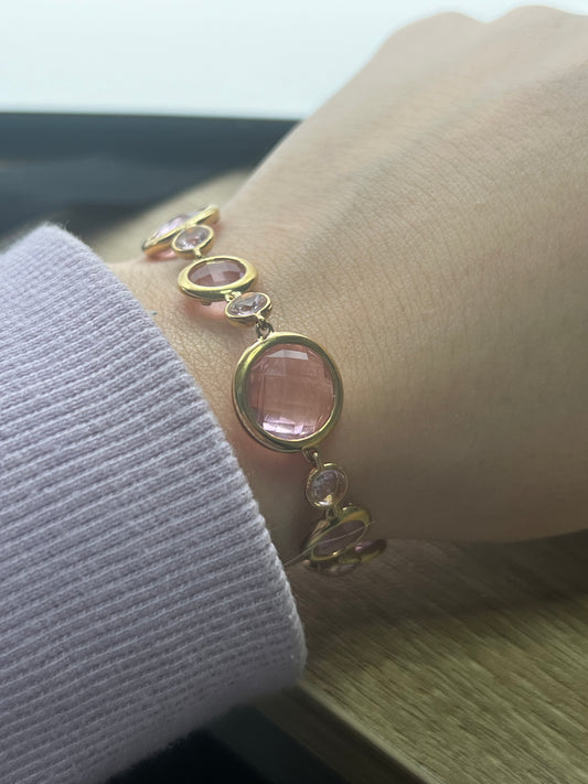IRIS GLASS – Bracciale Donna in Acciaio Inossidabile e Cristalli Ovali – Eldra Milano