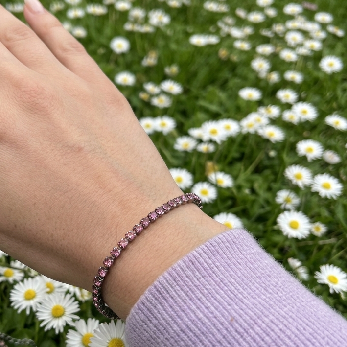 RAINBOW TENNIS – Bracciale Donna con Zirconi Colorati da 3 mm – Eldra Milano
