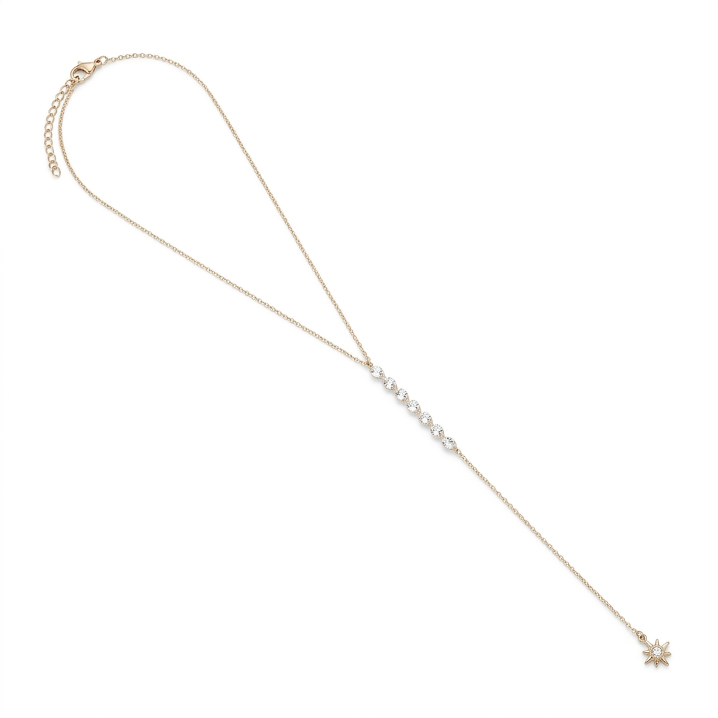 Y-SOLARIS – Collana a Y con Zirconi e Ciondolo Sole – Eldra Milano