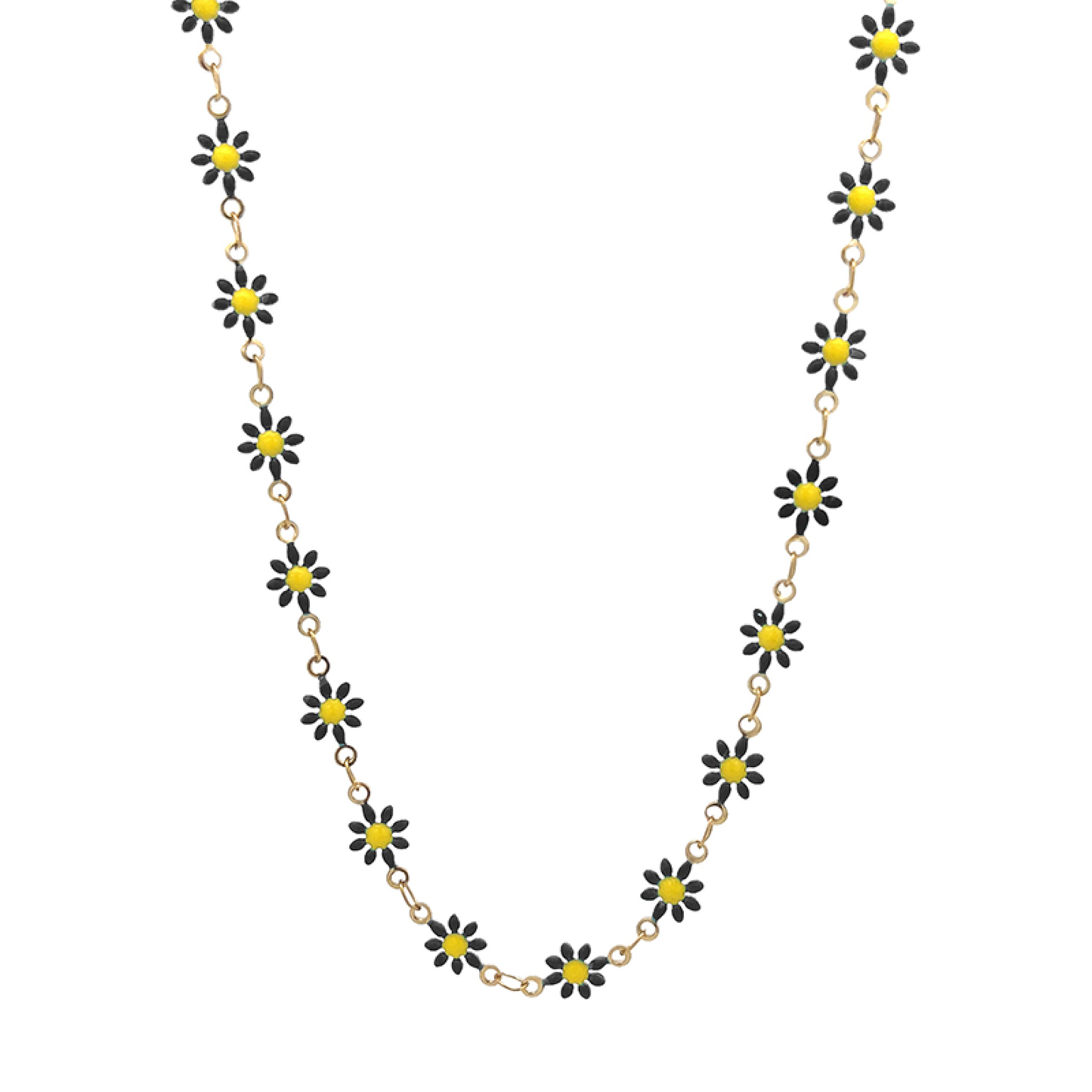 DAISY CHAIN – Collana Girocollo con Margherite Smaltate – Eldra Milano