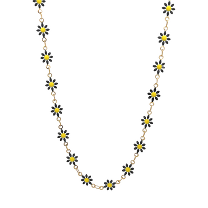 DAISY CHAIN – Collana Girocollo con Margherite Smaltate – Eldra Milano
