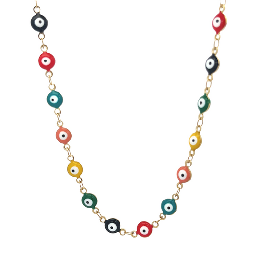 EYE PROTECT – Collana Girocollo con Occhio Greco Portafortuna – Eldra Milano