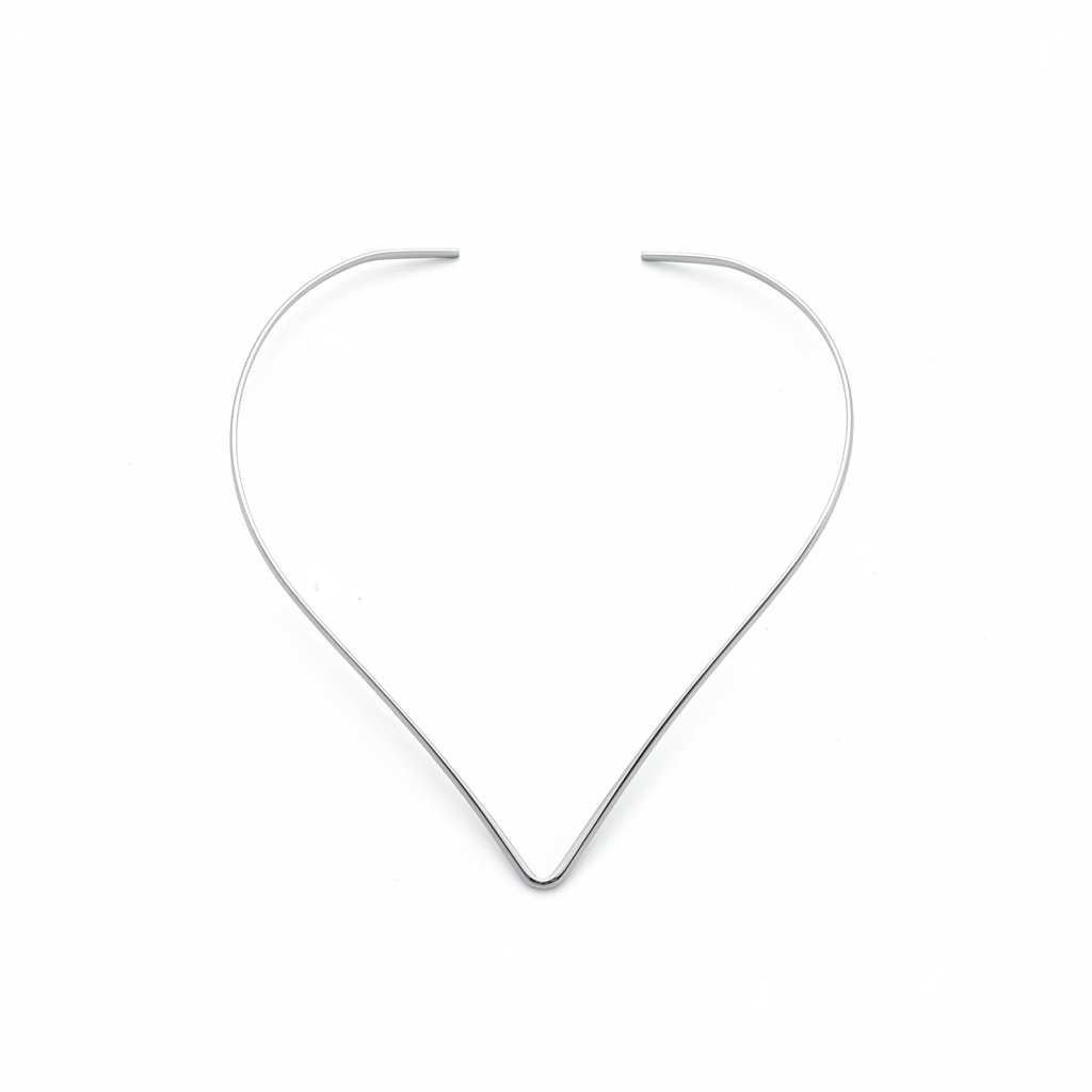 GLOW RIGID COLLAR – Girocollo Rigido Minimal in Acciaio (Tondo o V-Shape) – Eldra Milano