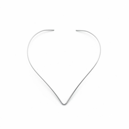 GLOW RIGID COLLAR – Girocollo Rigido Minimal in Acciaio (Tondo o V-Shape) – Eldra Milano