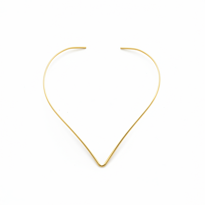 GLOW RIGID COLLAR – Girocollo Rigido Minimal in Acciaio (Tondo o V-Shape) – Eldra Milano