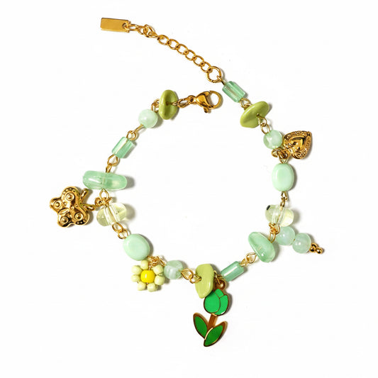 GLOW GARDEN BRACELET – Bracciale con Perline Colorate, Tulipano e Farfalla – Eldra Milano