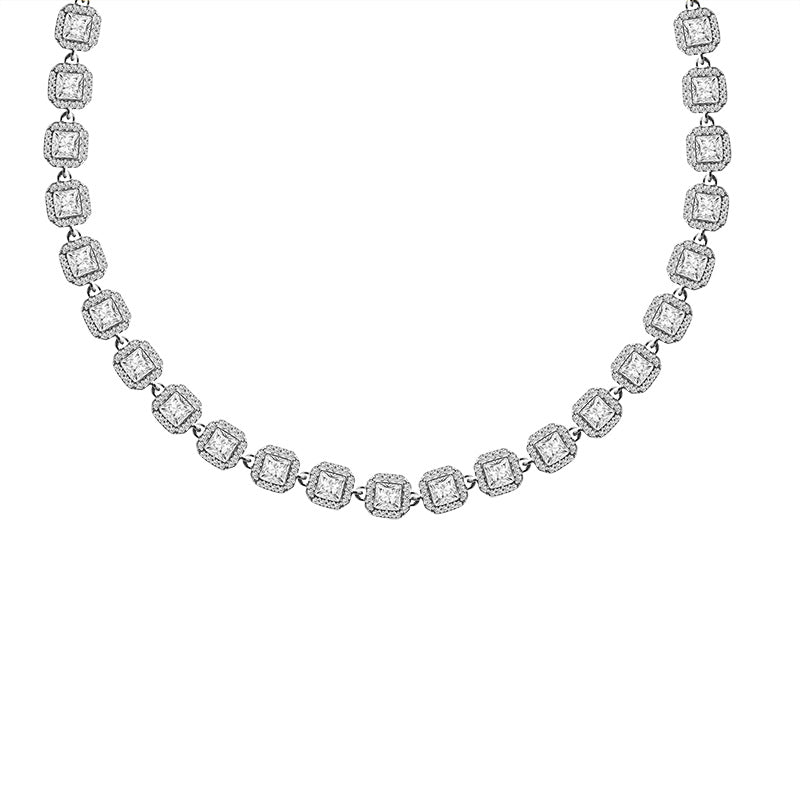 Collana "Luce Imperiale" – Quadrato con Zirconi