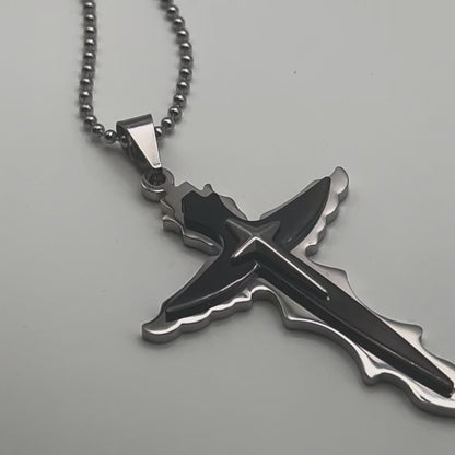 Collana GOTHIC SHARP CROSS Bicolor | Eldra Milano