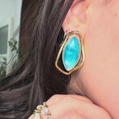 CHICCO DI MARE – Orecchini a Lobo Turchese e Oro - Eldra Milano