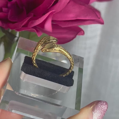 Anello Unisex SNAKE DUO – Design a Due Teste Regolabile in Acciaio Inox | Eldra Milano