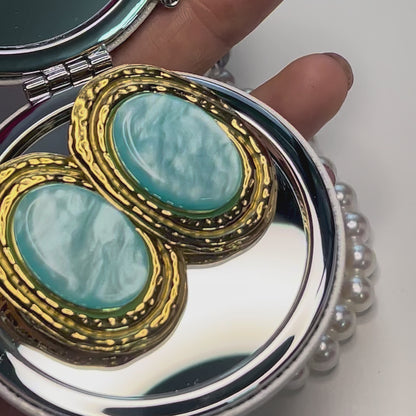 ORO NELL'OCEANO – Orecchini a Lobo Vintage Turchese e Oro - Eldra Milano