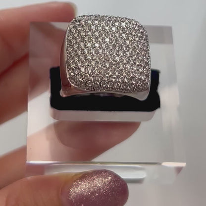 Anello Sovrano con Micro-Pavé di Zirconi - Regolabile - Eldra Milano