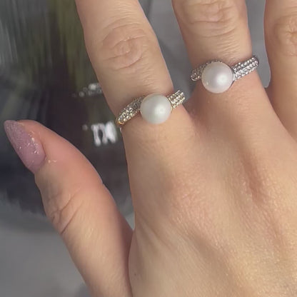 Anello PEARL EMBRACE –  Avvolgente Regolabile con Zirconi | Eldra Milano