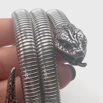 Bracciale SERPENT COIL | Acciaio Inox Regolabile Biker Style – Eldra Milano