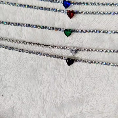Collana Tennis Heart Gem | chiusura con cursore