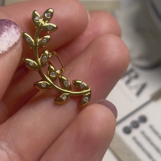 Orecchino Singolo Ear Cuff FLOWERY – Appoggio Senza Buco | Eldra Milano