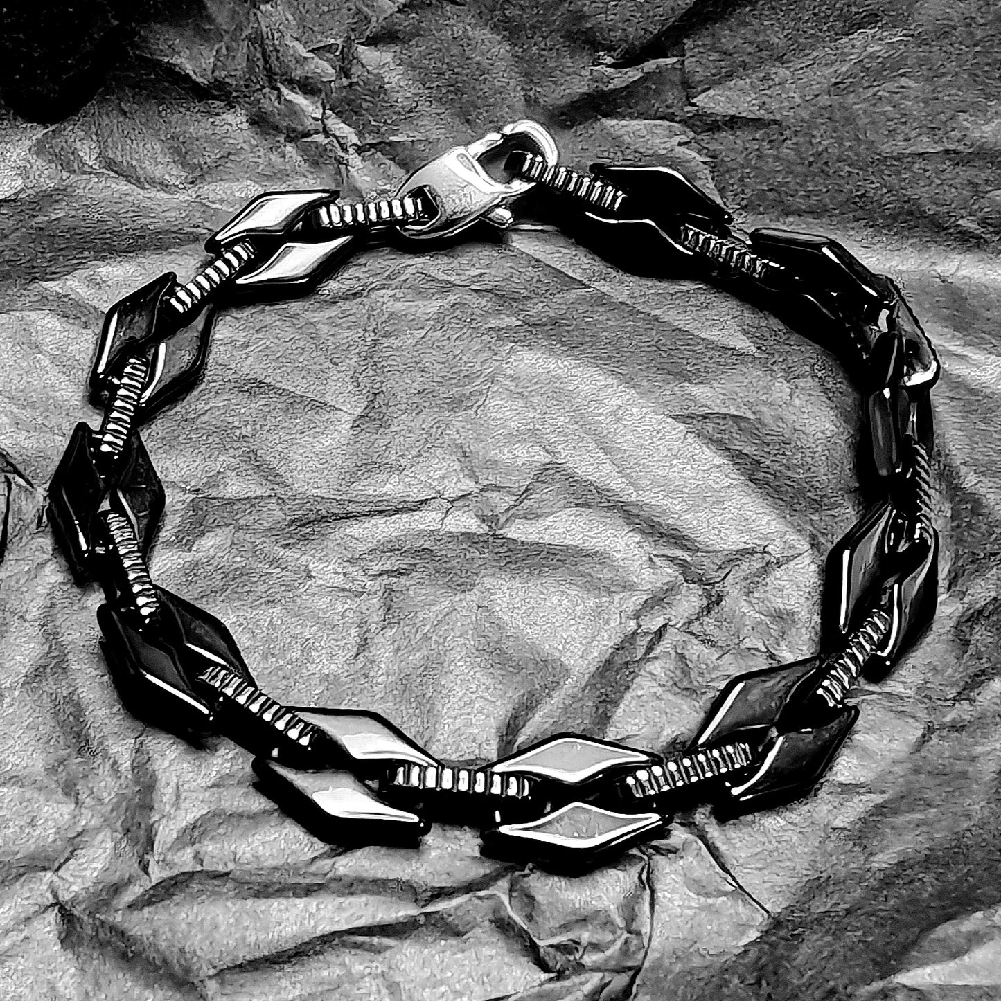 MECHANICAL BLACK – Bracciale Industrial in Acciaio Inox Nero - Eldra Milano