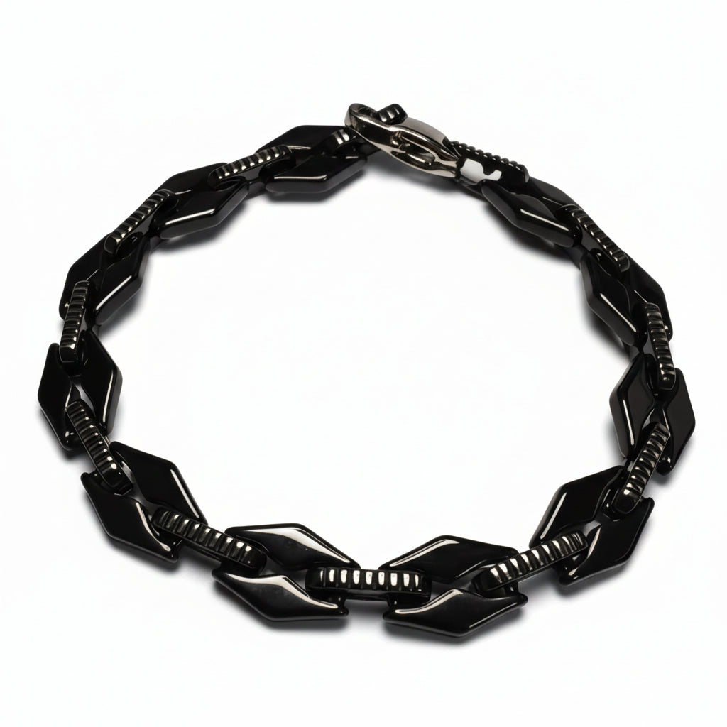 MECHANICAL BLACK – Bracciale Industrial in Acciaio Inox Nero - Eldra Milano