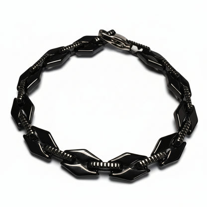 MECHANICAL BLACK – Bracciale Industrial in Acciaio Inox Nero - Eldra Milano