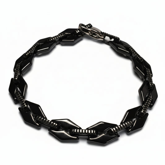 MECHANICAL BLACK – Bracciale Industrial in Acciaio Inox Nero - Eldra Milano