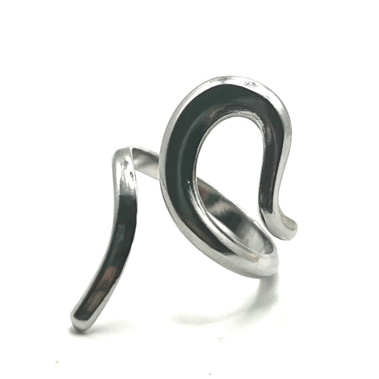 Anello SNAKE WAVE | Fascia Organica Regolabile in Acciaio Inox – Eldra Milano